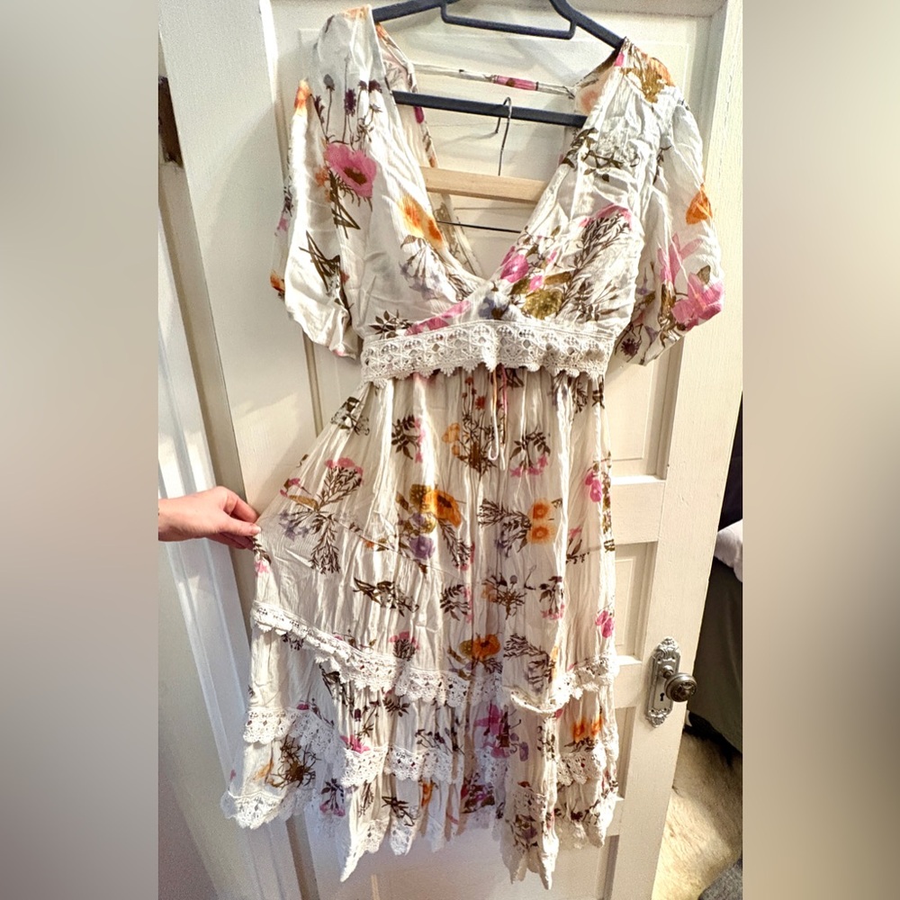 Z&L EUROPE 💐 Matching Floral Top + Skirt Set with Lace Trim